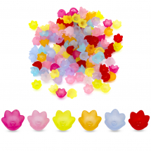 Nakładki na Koraliki Akrylowe 10x9x6,5mm Kolor: Mix Koloriw 110szt/25g/opakowanie (2WB30507)