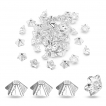 Nakładki na Koraliki Stop Metalowy 8,5x5mm Kolor: Srebrny 50szt/opakowanie (2WB30381)