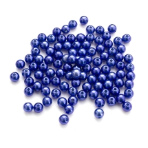 Koraliki Imitacja Perła, Akrylowe, Lśniący, Kolor: Królewski Błękit, 8x7.5mm, około 95szt / 25g (2WB30217)