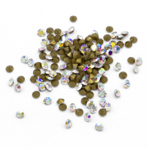 Стрази Діамант Клас А, Скло, Покриті ззаду, Колір: Кристал АВ, Розмір: 2.9~3 мм, (2WB30561)