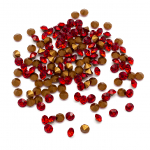 Стрази Діамант Клас А, Скло, Покриті ззаду, Колір: Світлий Сіам, Розмір: 3.4~3.5мм, (2WB30571)