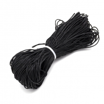Шнур Вощений Бавовняний для плетіння, Макраме та біжутерії, Чорний, 1мм, близько 60-65м/зв'язка, (5WB3383)