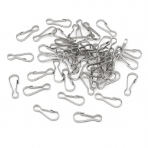 Zamek do Breloków i Kluczy, Stop Metalowy, Platyna, 20x8x2mm, 50szt/opakowanie (14WB5283)