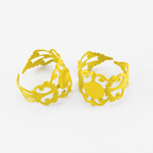 Baza Pierścionka Mosiądz Filigran 18mm Kolor: Żółty 2szt (14WB6092)