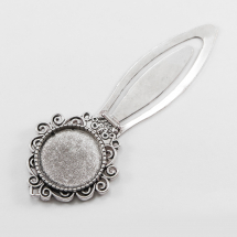 Закладка для книг Сеттінг, під Кабошон, Метал, Колір: Античне Срібло, Розмір: 81x31x4мм, Всередині: 20мм, (14WB6348)