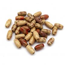 Koraliki Naturalne, Drewniane z Nadrukowanym Wzorem, Owalny, Kolor: Mix, 15x7mm, 80szt/25g (14WB5936)