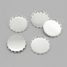 Oprawa pod Kaboszon Okrągły Mosiądz 20mm Kolor: Srebrny 5szt (14WB6307)