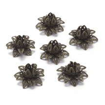 Nakładki na Koraliki, Mosiądz, 16x8mm, Kolor: Bronze, 6szt/opakowanie (14WB7589)