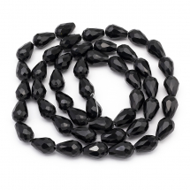 Koraliki Szklane Fasetowany Czarny 15x10mm 45szt/66сm/sznur (14WB6960)