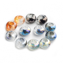 Шарми Євронамистини 98 Граней, Скло, без Вставки, Рондель, Колір: Мікс, Розмір: 14x8мм, Отвір 5мм, (14WB7911)