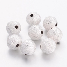 Koraliki Diamentowany Mosiądz 10mm Kolor: Srebro 10szt (14WB7277)