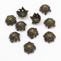 Nakładki na Koraliki Stop Metalowy 15x10mm Kolor: Bronze 10szt/opakowanie (14WB6827)
