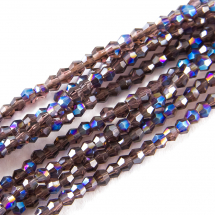 Koraliki Szklane Galwanizacja Fasetowane 2x2mm 200szt/42cm/sznur (14WB7064)