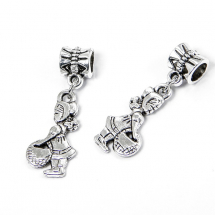 Charms Zawieszka, Stop Metalowy, Antyczne Srebro 33mm, 5szt (14WB8127)