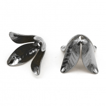 Stożek Nakładki na Koraliki Mosiądz 17х22mm Kolor: Stal Pistoletowa 2szt/opakowanie (14WB7958)