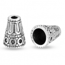 Конус Шапочки для Бусин, Металеві, Колір: Античне Срібло, Розмір: 15х12мм, Отвір 3 ~ 8 мм, (14WB7997)