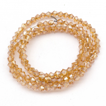 Koraliki Szklane Galwanizacja Fasetowane 3x3mm 149szt/48cm/sznur (14WB7072)