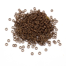 Колечка Подвійні, Залізні, Колір: Мідь, Розмір: 4 мм. Товщина 0.7мм, 50г / близько 1000шт, (14WB7145)