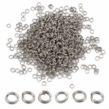 Ogniwka Kółeczka Podwójne, Żelazne, Platyna, 4х0.7mm, 1000szt/50g/opakowanie (14WB7171)