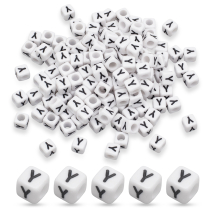 Koraliki Akrylowe Alfabet "Y" 6x6x6mm 130szt/25g (Q6WB353)
