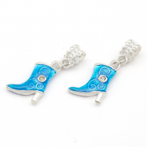 Charms Zawieszka, Stop Metalowy, Jasnoniebieski 14x33x3mm, 2szt (14WB8447)