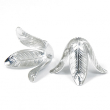 Stożek Nakładki na Koraliki Mosiądz 17х22mm Kolor: Srebrny 2szt/opakowanie (14WB8450)