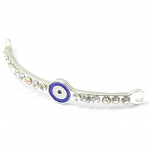 Zawieszka Łącznik Stop Metaliczny i Kryształ Górski Klasy A i Emalia 49x7x2,5mm Otwór 2mm Kolor: Srebrny 1szt (14WB8500)