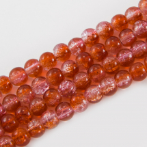 Koraliki Szklane Crackle, 6mm 134szt/80cm/sznur (14WB8549)