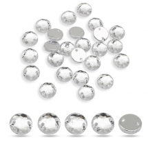 Пришивні Акрилові Стрази 2 Отвори Круглі, Безбарвні, 8х3мм, Отвір 1мм, (14WB8611)