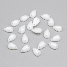 Пришивні Акрилові Стрази, 2 отвори, Крапля, Колір: Білий Дим, Розмір: 10х6х4мм, Отв-тя 1мм, (14WB8630)