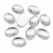 Dżety do Przyszycia Akryl 18x13x5mm Kolor: Bezbarwny 10szt (14WB8651)