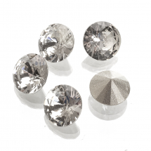 Dżety Cyrkonie Rivoli Szklane Stożkowe, Klasa A, Fasetowane, Kryształ, 10x7mm, 5szt (14WB8619)