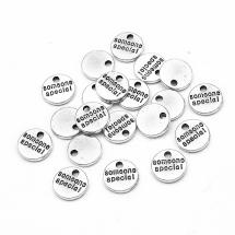 Кулон Круглий, Метал, Колір: Античне Срібло, Розмір: 10x1.5мм, Отвір 1.5мм, (14WB8884)