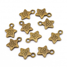 Кулон Зірка, Метал, Колір: Бронза, Розмір: 14x11мм, (14WB8738)