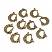 Кулон Півмісяць, Метал, Колір: Бронза, Розмір: 22х18х2мм, Отвір 2мм, (14WB8703)