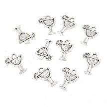 Zawieszka Stop Metalowy 17x14x2mm Otwór 1.5mm Kolor: Antyczne Srebro 10szt (14WB8735)