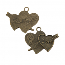 Кулон Серце Метал, Колір: Бронза, Розмір: 32х26мм, (14WB8800)