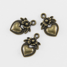 Кулон Серце Метал, Колір: Бронза, Розмір: 16х10мм, (14WB8804)