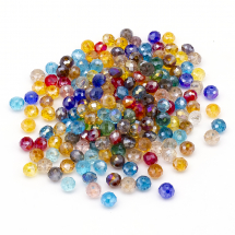 Koraliki Szklane Galwanizacja, Tęczowy, Fasetowane, Mix, 4x3mm, 200szt, (14WB9573)
