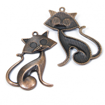 Zawieszka Stop Metalowy 46x30x5mm Otwór 2mm Kolor: Miedź 5szt (14WB8671)