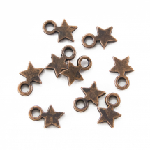Кулон Зірка, Метал, Колір: Мідь, Розмір: 10х8x2мм, Отвір 2.5мм, (14WB8742)