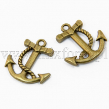 Кулон Якір, Метал, Колір: Бронза, Розмір: 23.5х21х3мм, Отвір 2.5мм, (14WB8784)