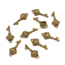 Кулон Ключ, Метал, Колір: Бронза, Розмір: 16x12мм, (14WB8811)