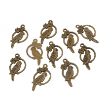 Кулон Папуга, Метал, Колір: Бронза, Розмір: 28x15мм, (14WB8826)