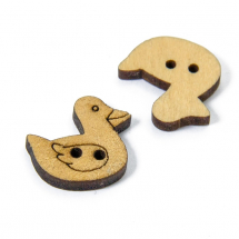 Guziki Drewniane Kaczki 19x18x3.5mm Kolor: Brązowy 20szt (14WB9057)