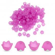 Nakładki na Koraliki Akrylowe Matowe 10х6mm Kolor: Fuksja 95szt/25g/opakowanie (14WB9634)