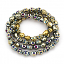 Koraliki Szklane Galwanizacja 10x8x7mm 80szt/80cm/sznur (14WB9344)