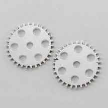 Кулон Шестерня, Метал, Колір: Античне Срібло, Розмір: 26х1мм, Отвори 2 ~ 3 мм, (14WB9030)