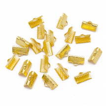 Końcówki Zaciskowe do Taśm Żelazo 13x7mm Kolor: Złoty 20szt (Q5WB1077)
