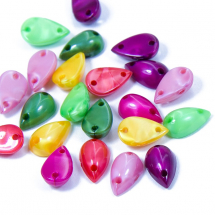 Пришивні Акрилові Стрази, 2 отвори, Крапля, Колір: Мікс, Розмір: 10х6х4мм, Отв-тя 1мм, (14WB9044)